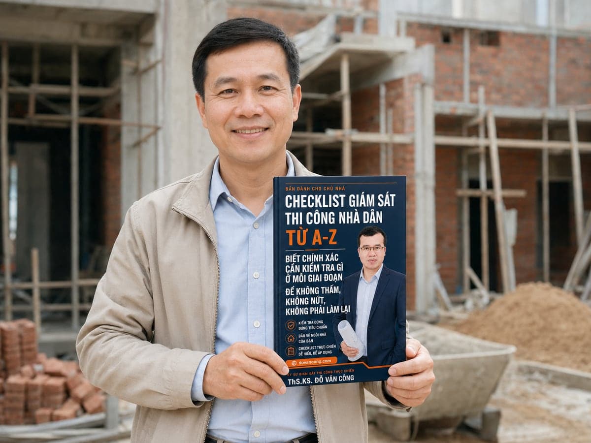 Chủ nhà cầm bộ Checklist Giám Sát Thi Công Nhà Dân Từ A-Z trên công trường