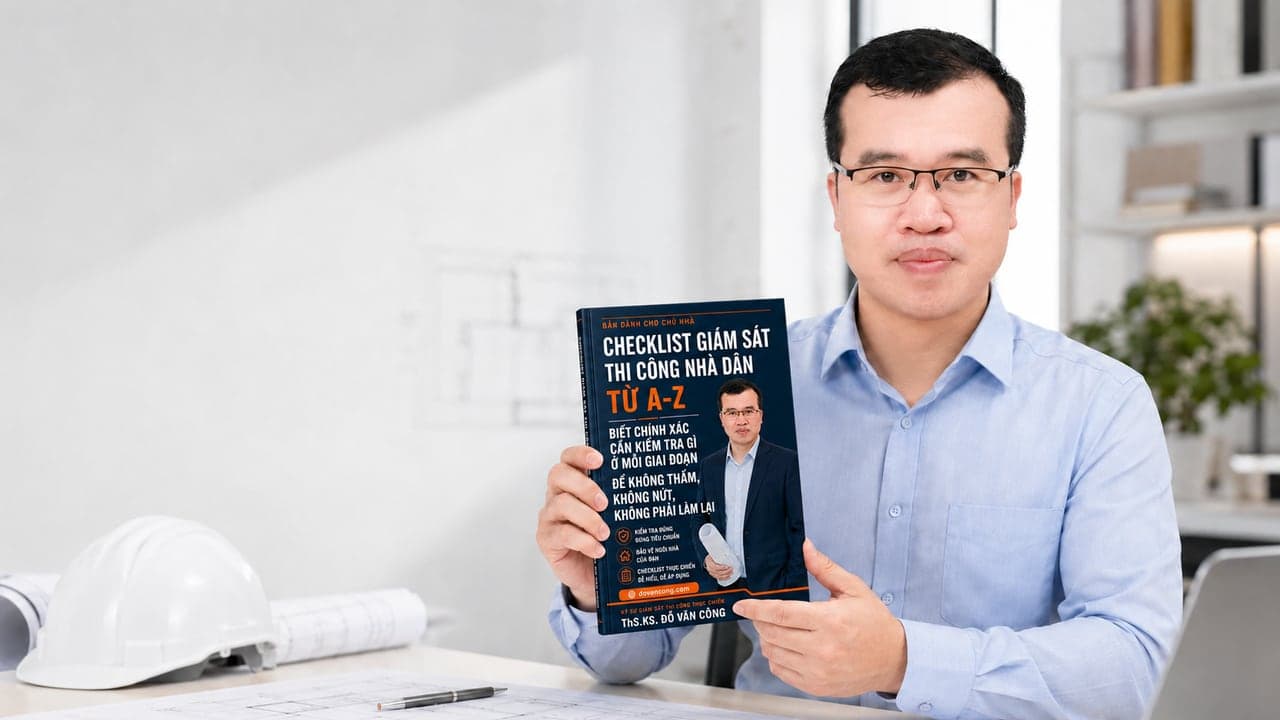 ThS.KS. Đỗ Văn Công giới thiệu Bản Cẩm Nang Nghề — Checklist Giám Sát Thi Công Nhà Dân Từ A-Z