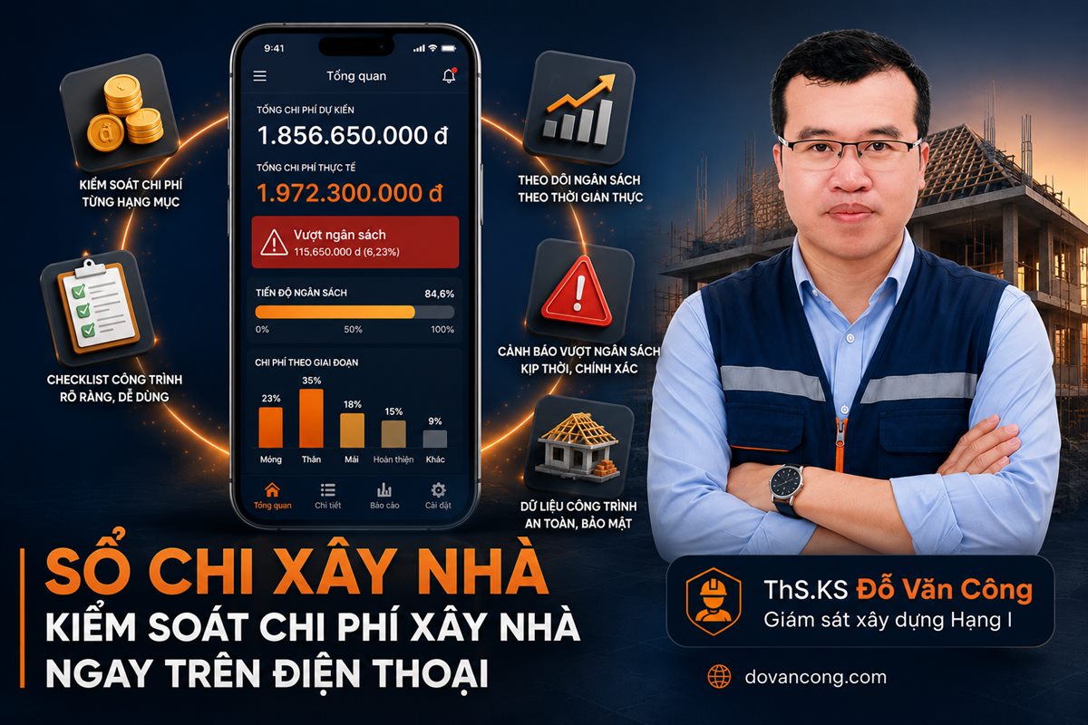 SỔ CHI XÂY NHÀ — kiểm soát chi phí, cảnh báo vượt ngân sách
